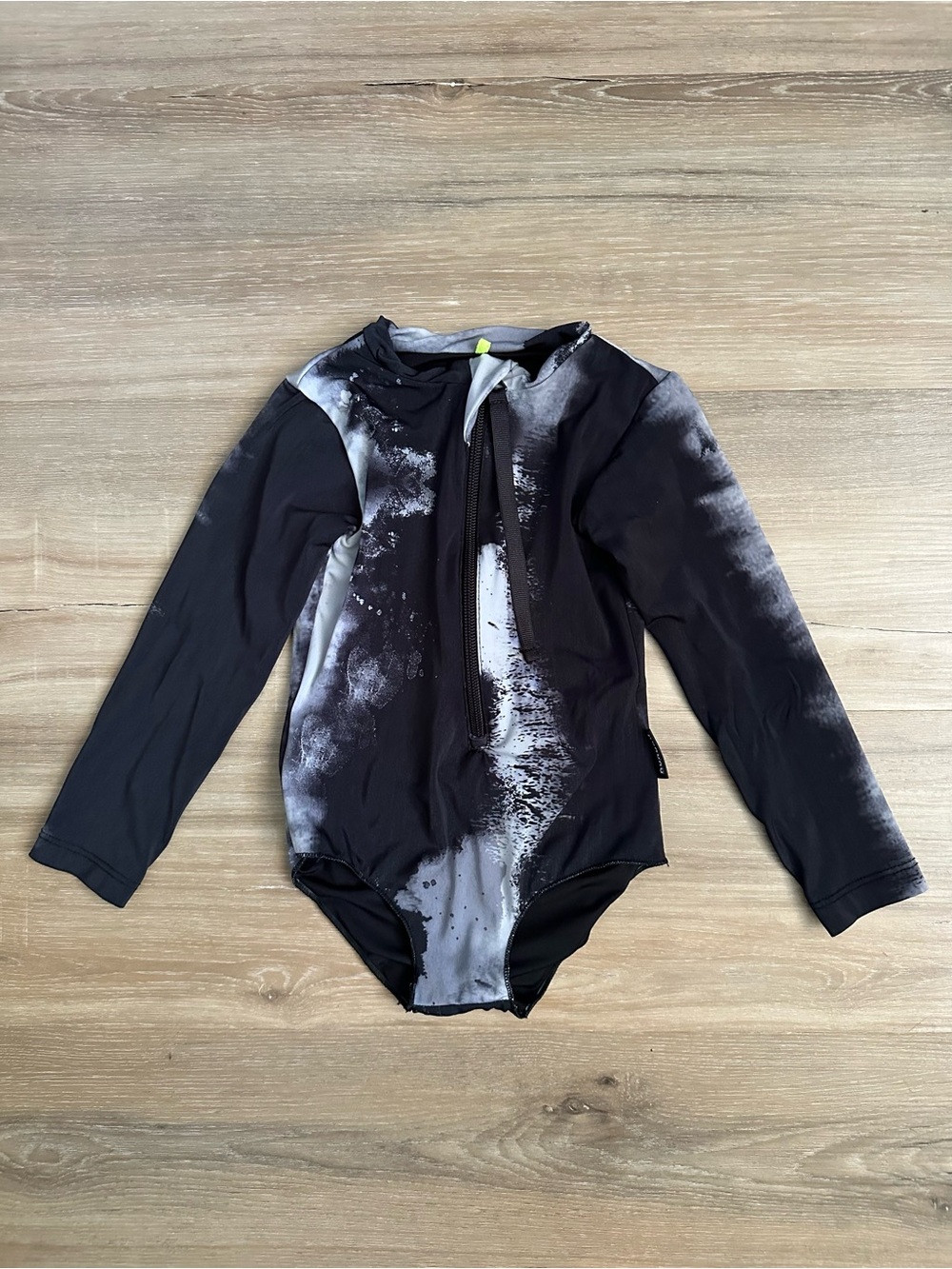 Nununu Black & White Tie-Dye Long Sleeve Bikini Swimwear Toddler Girl